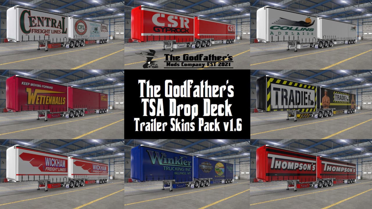 The Godfather's TSA Drop Deck Trailer Skins Pack v1.6